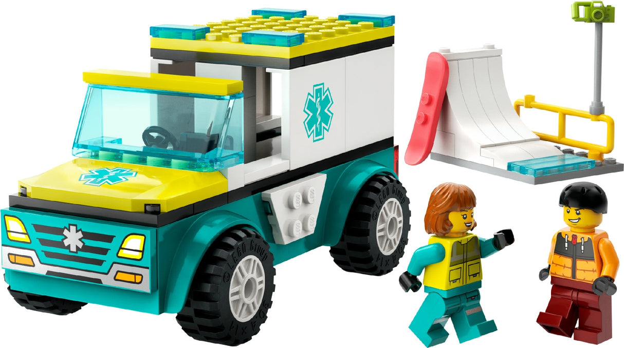LEGO City Emergency Ambulance And Snowboarder 60403 Age: 4+