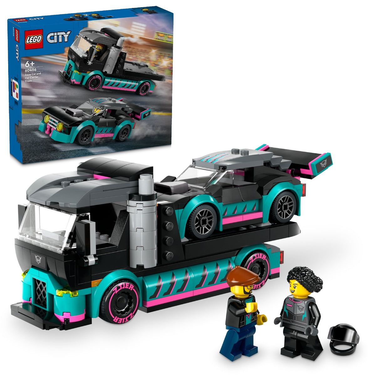 LEGO CITY Race Car and Car Carrier Truck 60406 Age: 6+