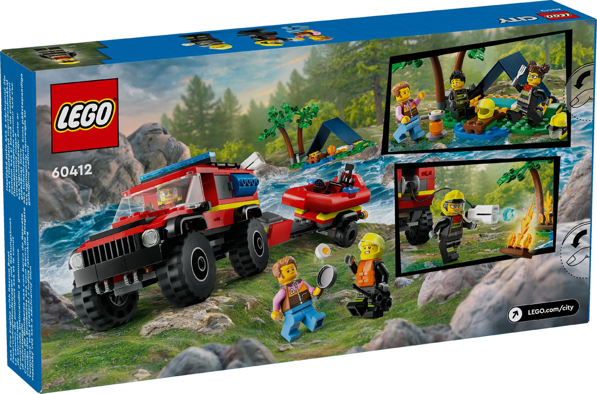 LEGO CITY 4x4 Fire Truck with Rescue Boat 60412 Age: 5+