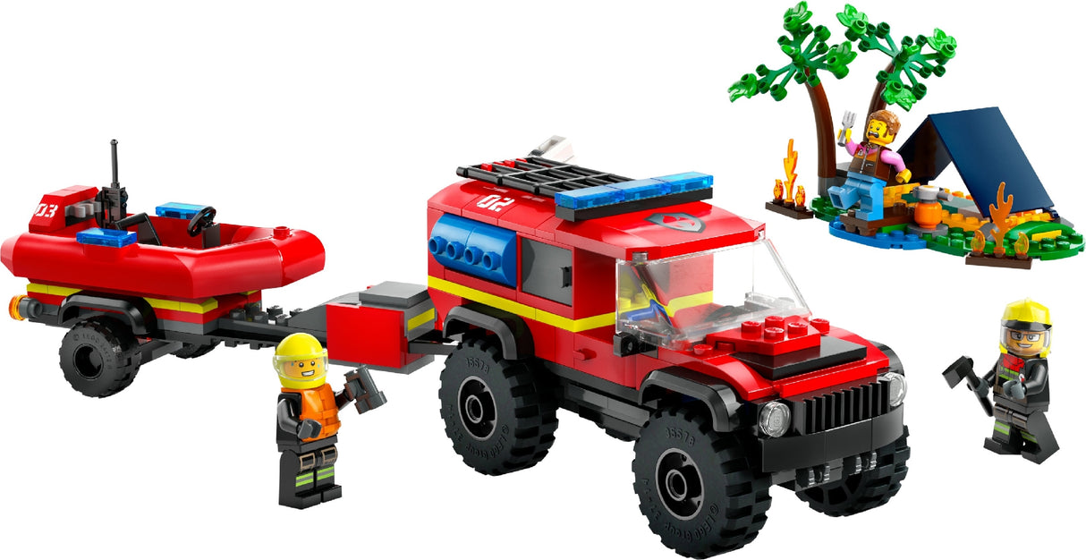 LEGO CITY 4x4 Fire Truck with Rescue Boat 60412 Age: 5+