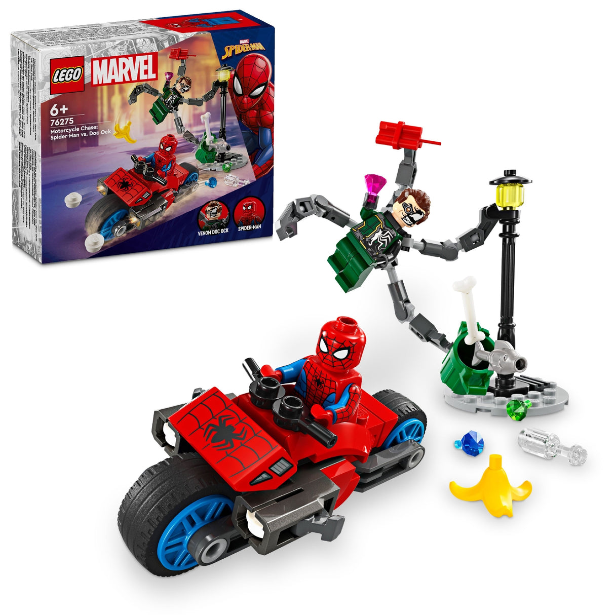 LEGO Marvel Motorcycle Chase: Spider-man Vs. Doc Ock 76275 Age: 6+