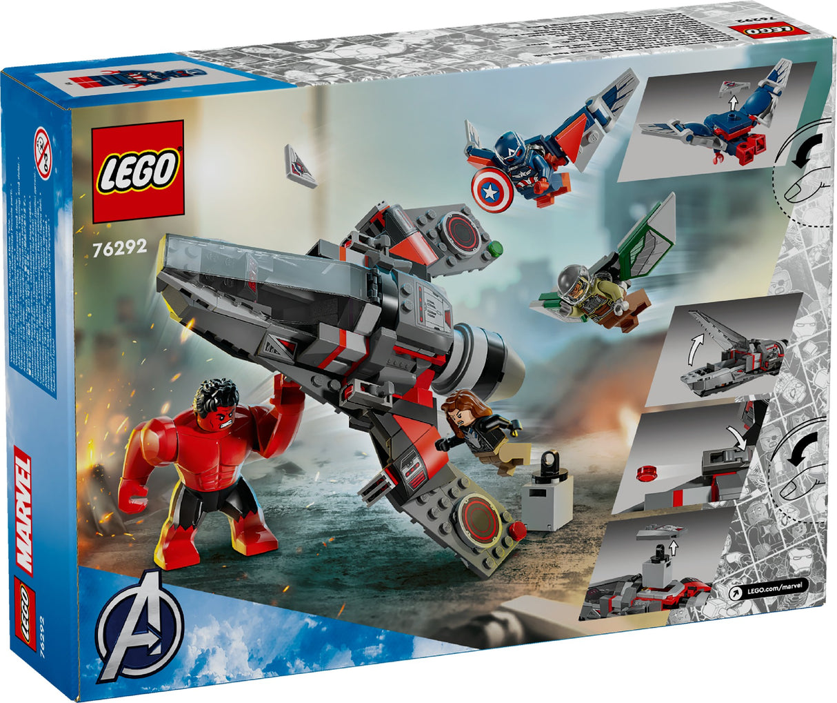LEGO MARVEL CAPTAIN AMERICA VS. RED HULK BATTLE 76292 AGE: 8+