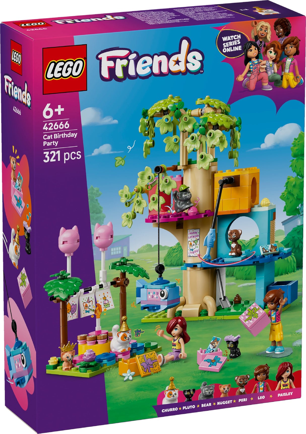 LEGO Friends Cat Birthday Party & Tree House 42666 Age: 6+