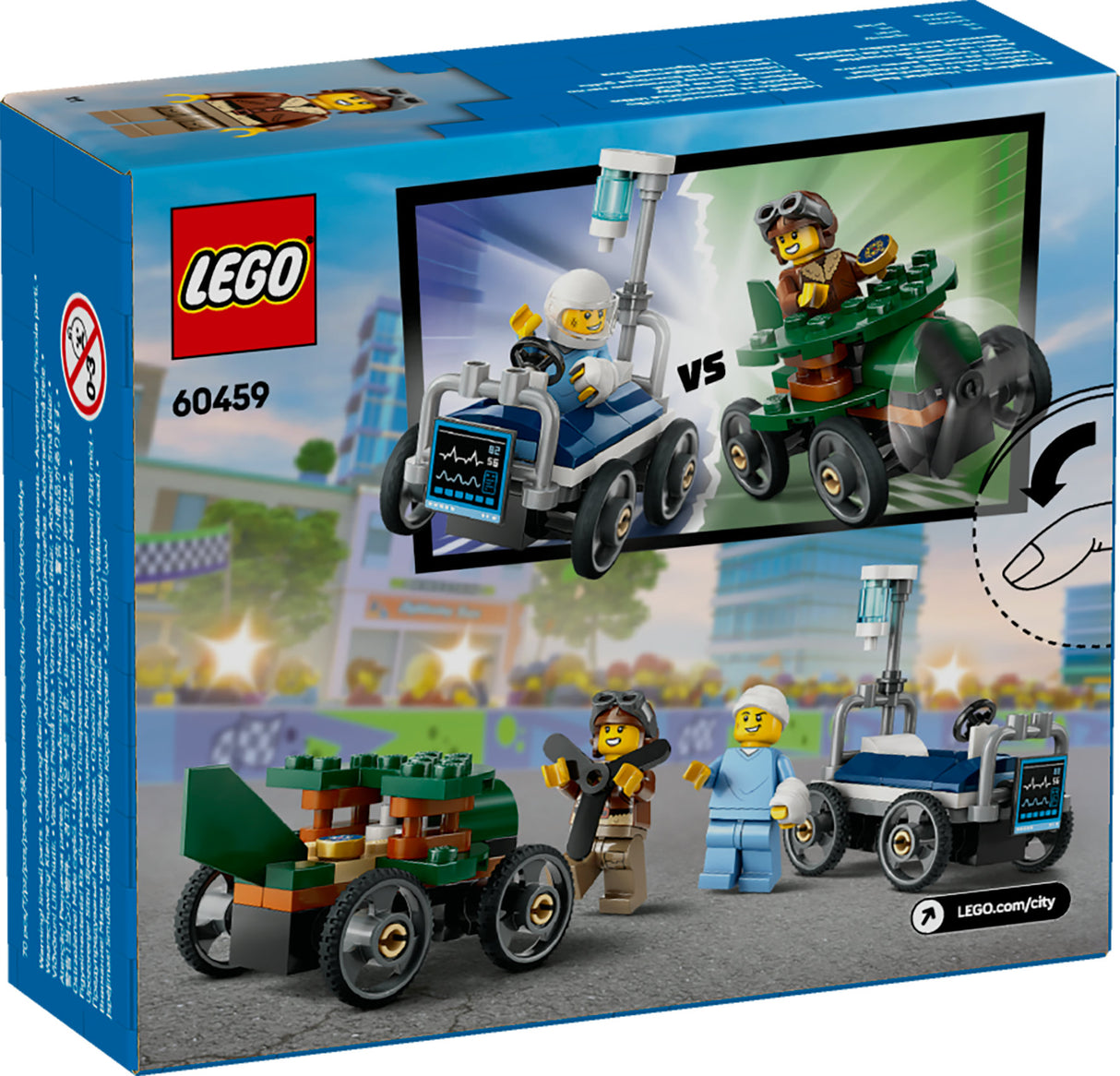 LEGO CITY AIRPLANE VS. HOSPITAL BED RACE CAR PACK 60459 AGE: 5+