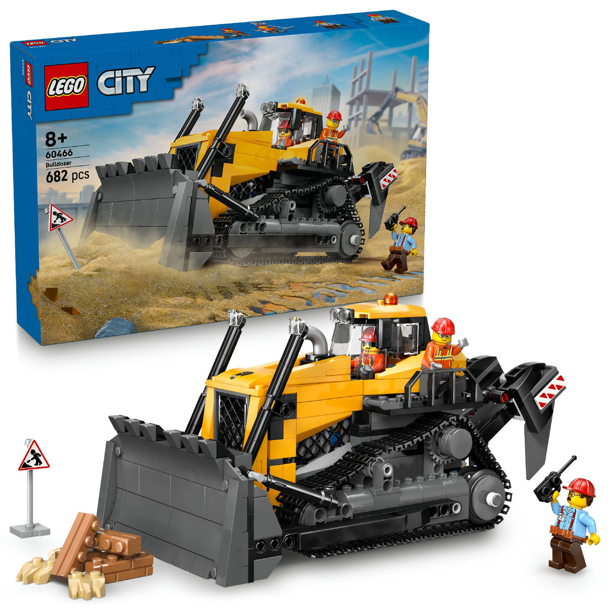 LEGO CITY Yellow Bulldozer 60466 Age: 8+