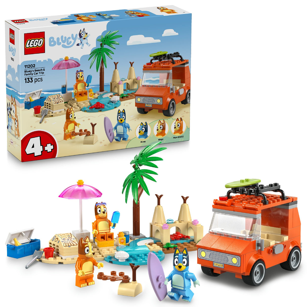 LEGO Bluey Bluey's Beach & Family Car Trip 11202 Age: 4+