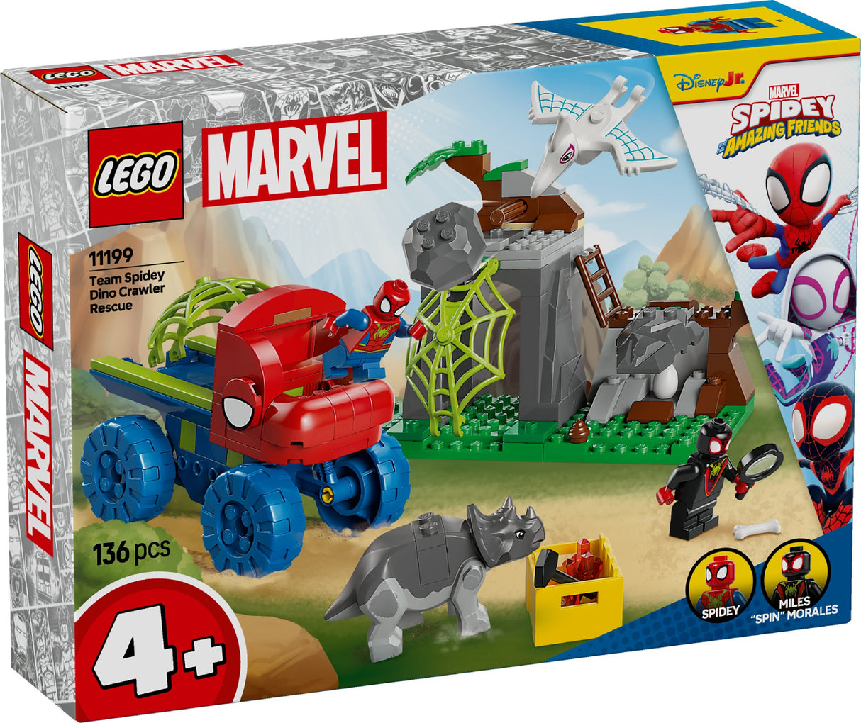 LEGO MARVEL TEAM SPIDEY DINO CRAWLER RESCUE 11199 AGE: 4+
