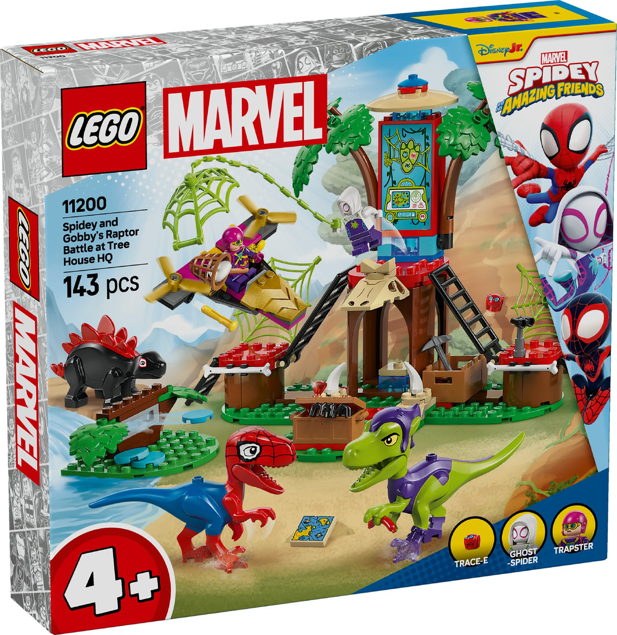 LEGO MARVEL SPIDEY AND GOBBY'S RAPTOR BATTLE AT TREE HOUSE HQ 11200 AGE: 4+
