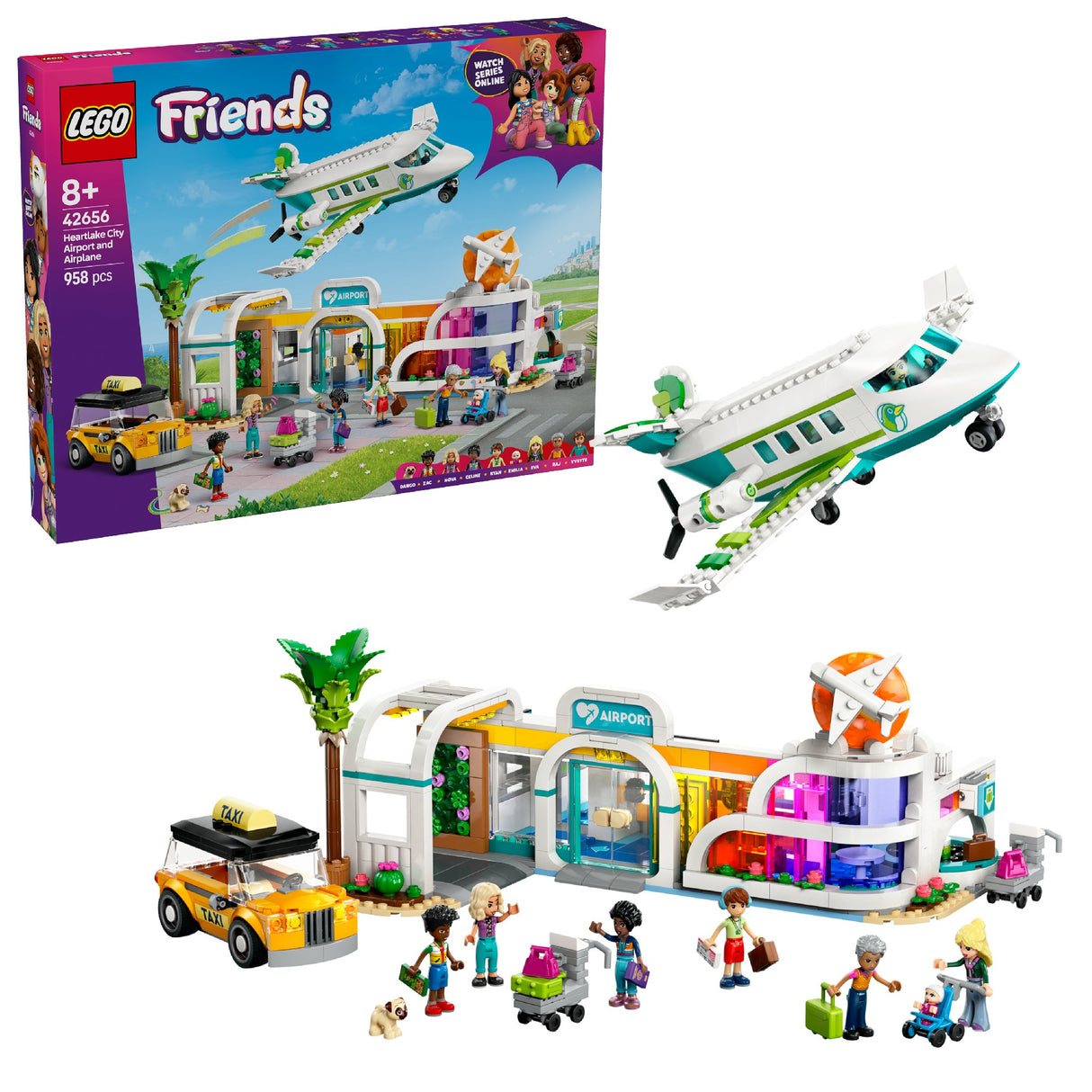 LEGO FRIENDS HEARTLAKE CITY AIRPORT AND AIRPLANE 42656 AGE: 8+