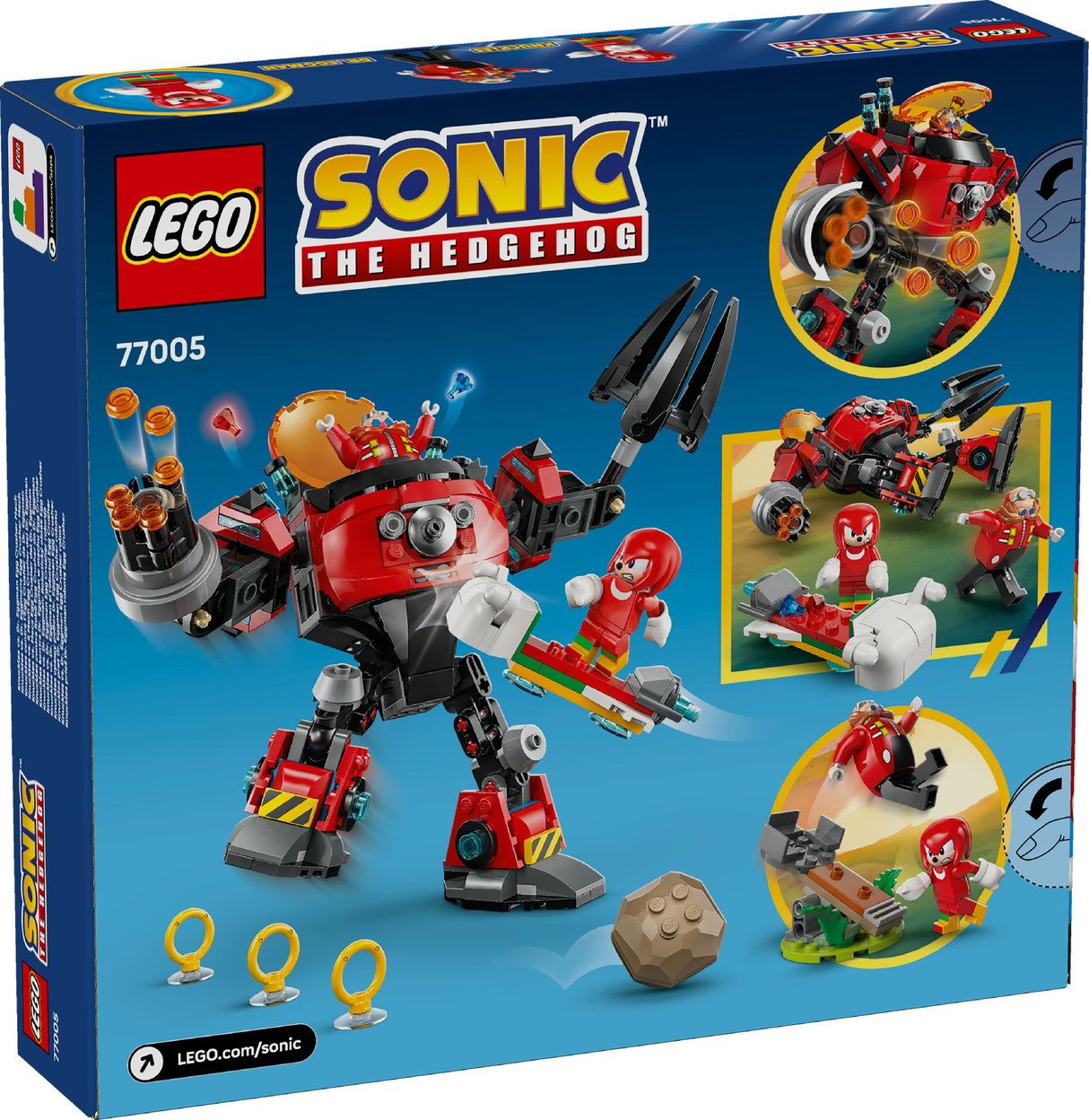LEGO Sonic Knuckles vs. Dr. Eggman Egg Crusher Mech 77005 Age: 8+