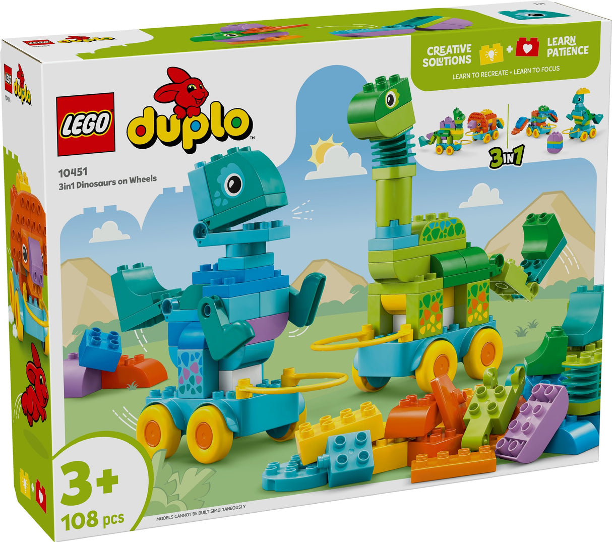 LEGO DUPLO 3in1 Dinosaurs on Wheels 10451 Age: 3+