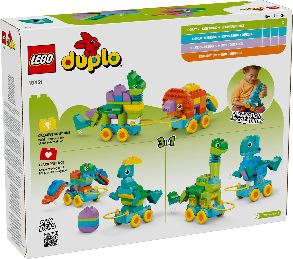 LEGO DUPLO 3in1 Dinosaurs on Wheels 10451 Age: 3+