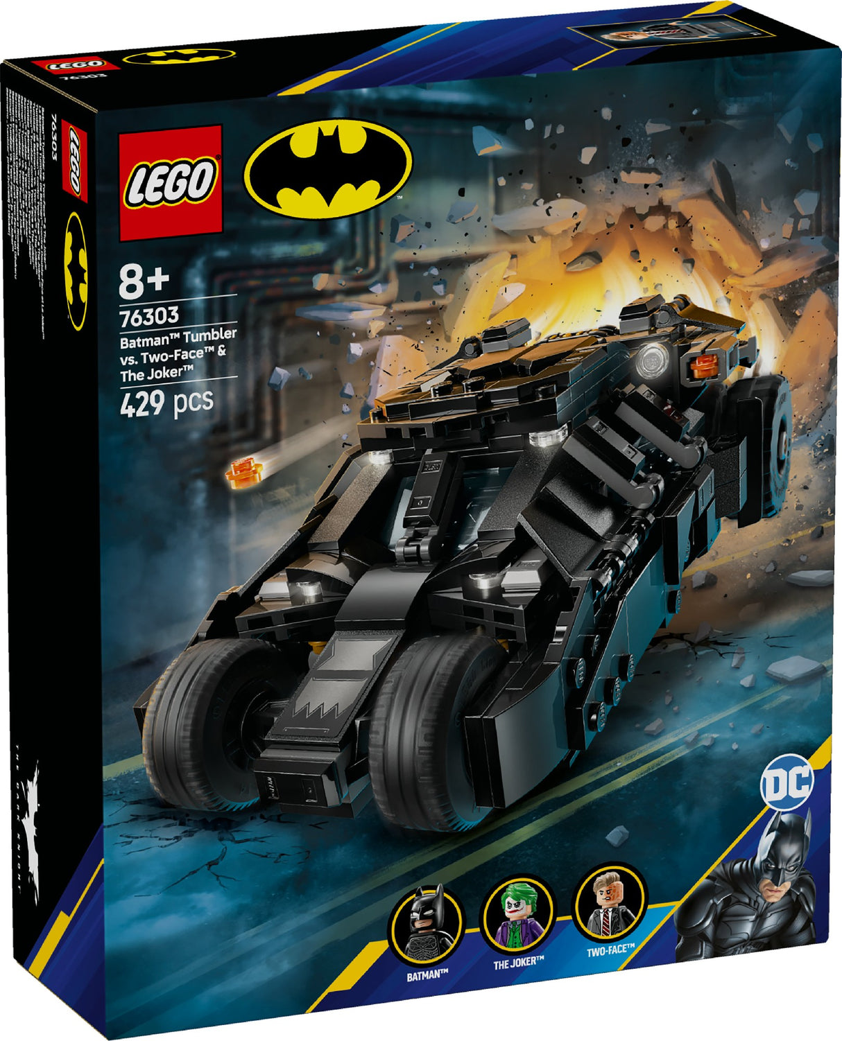 LEGO BATMAN™ TUMBLER VS. TWO-FACE™ & THE JOKER™ 76303 AGE: 8+