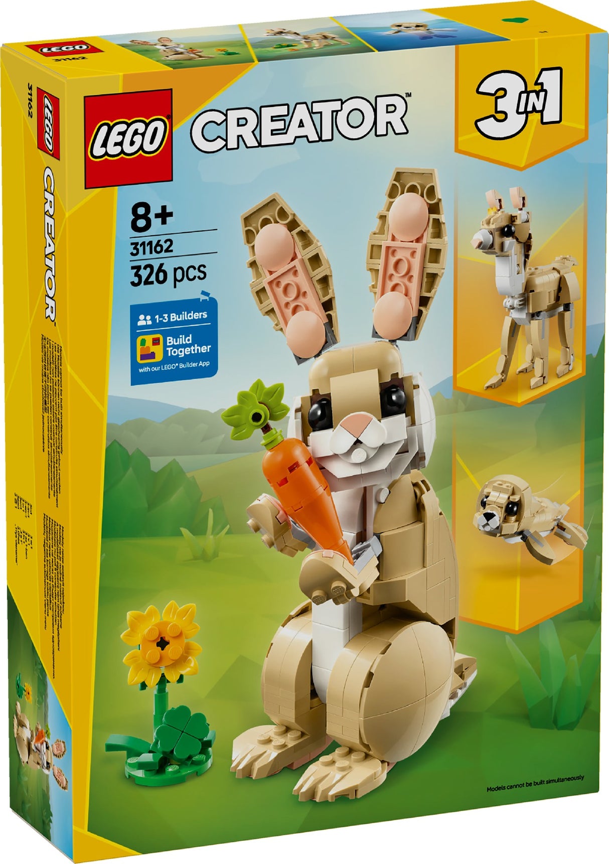 LEGO CREATOR 3-IN-1 CUTE BUNNY 31162 AGE:8+