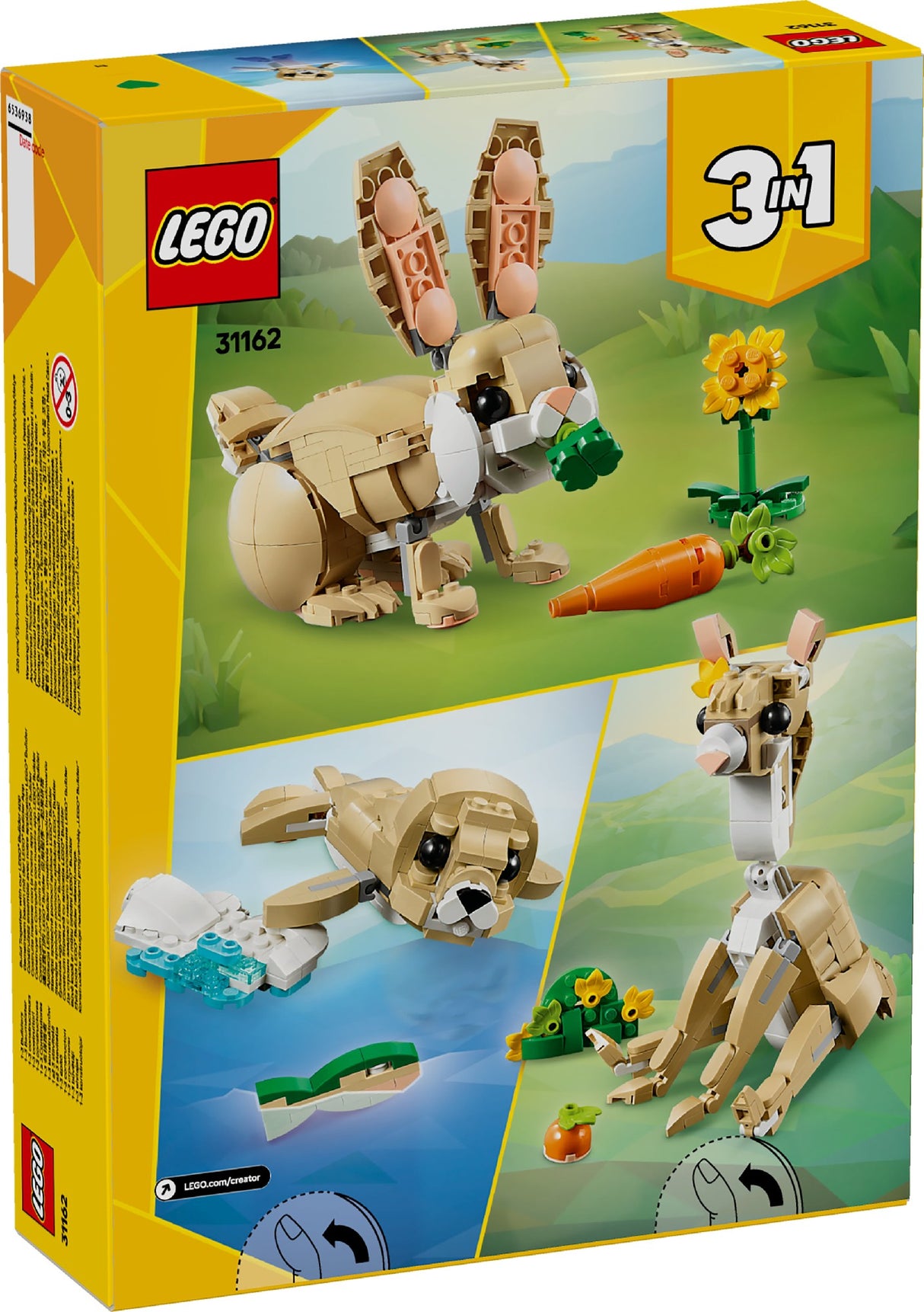 LEGO CREATOR 3-IN-1 CUTE BUNNY 31162 AGE:8+