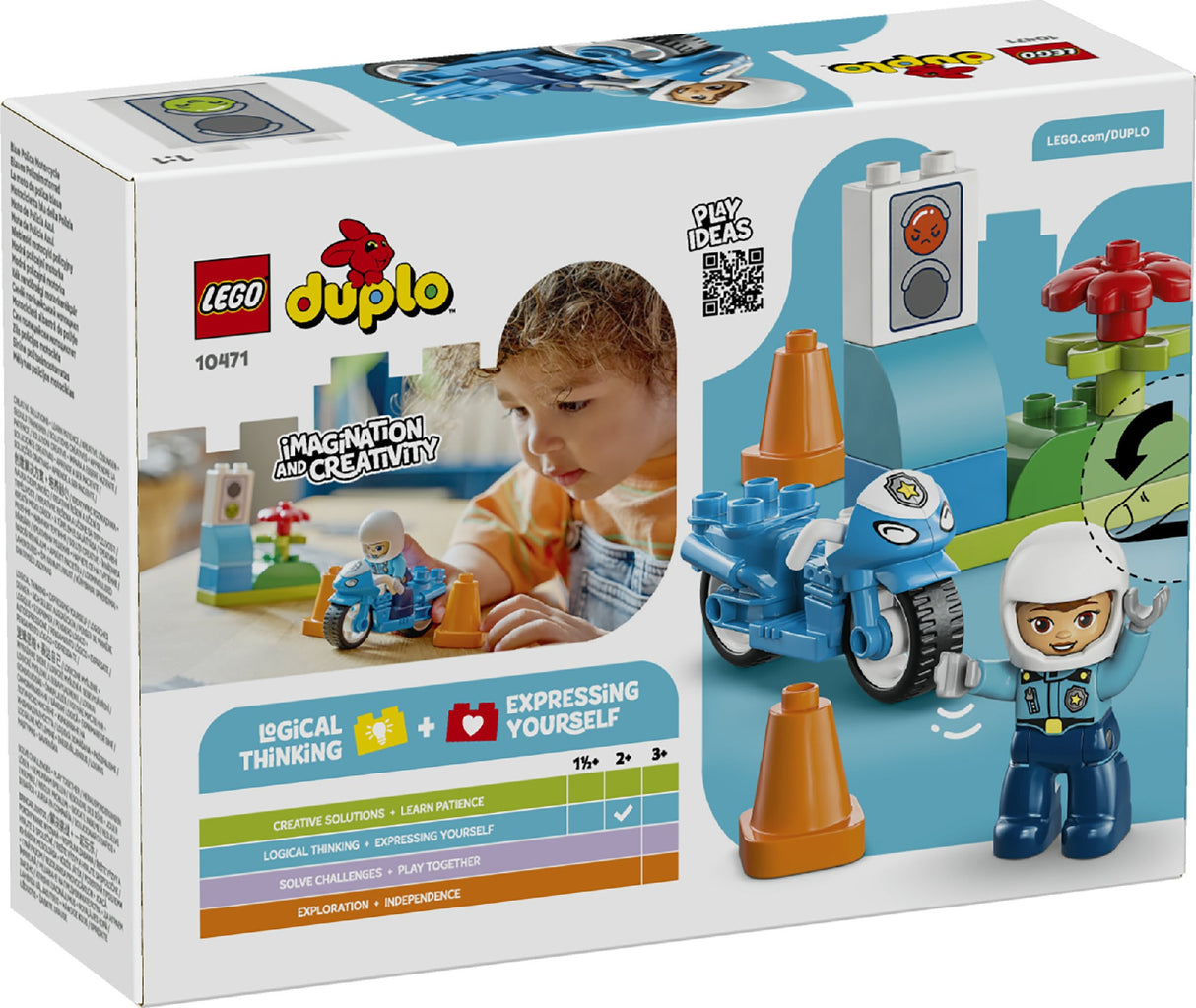 LEGO DUPLO BLUE POLICE MOTORCYCLE 10471 AGE: 2+