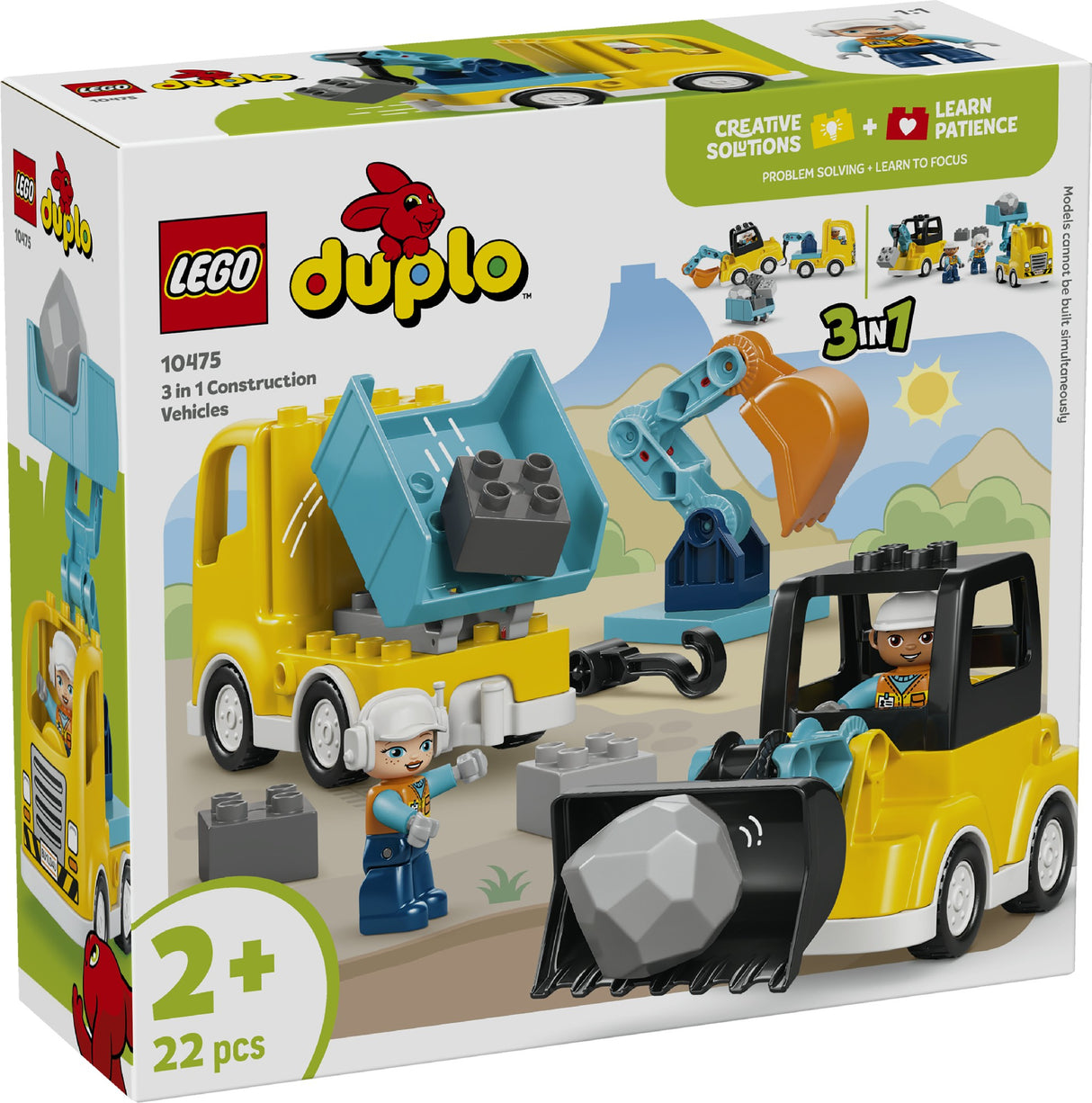 LEGO DUPLO 3 IN 1 CONSTRUCTION VEHICLES 10475 AGE: 2+
