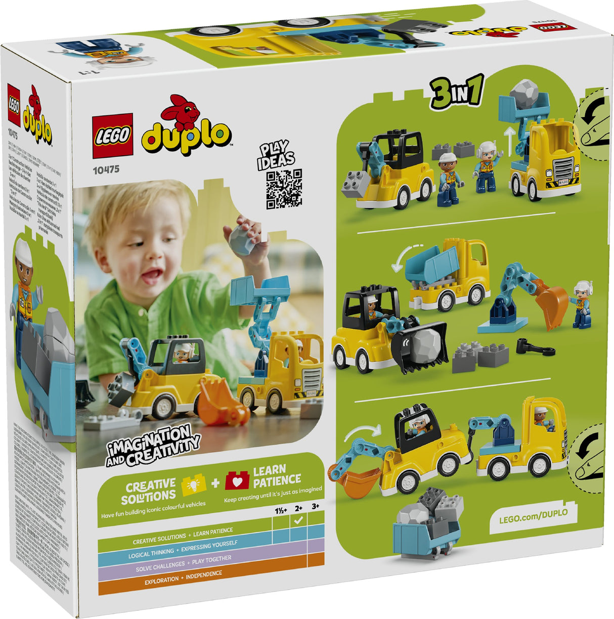 LEGO DUPLO 3 IN 1 CONSTRUCTION VEHICLES 10475 AGE: 2+