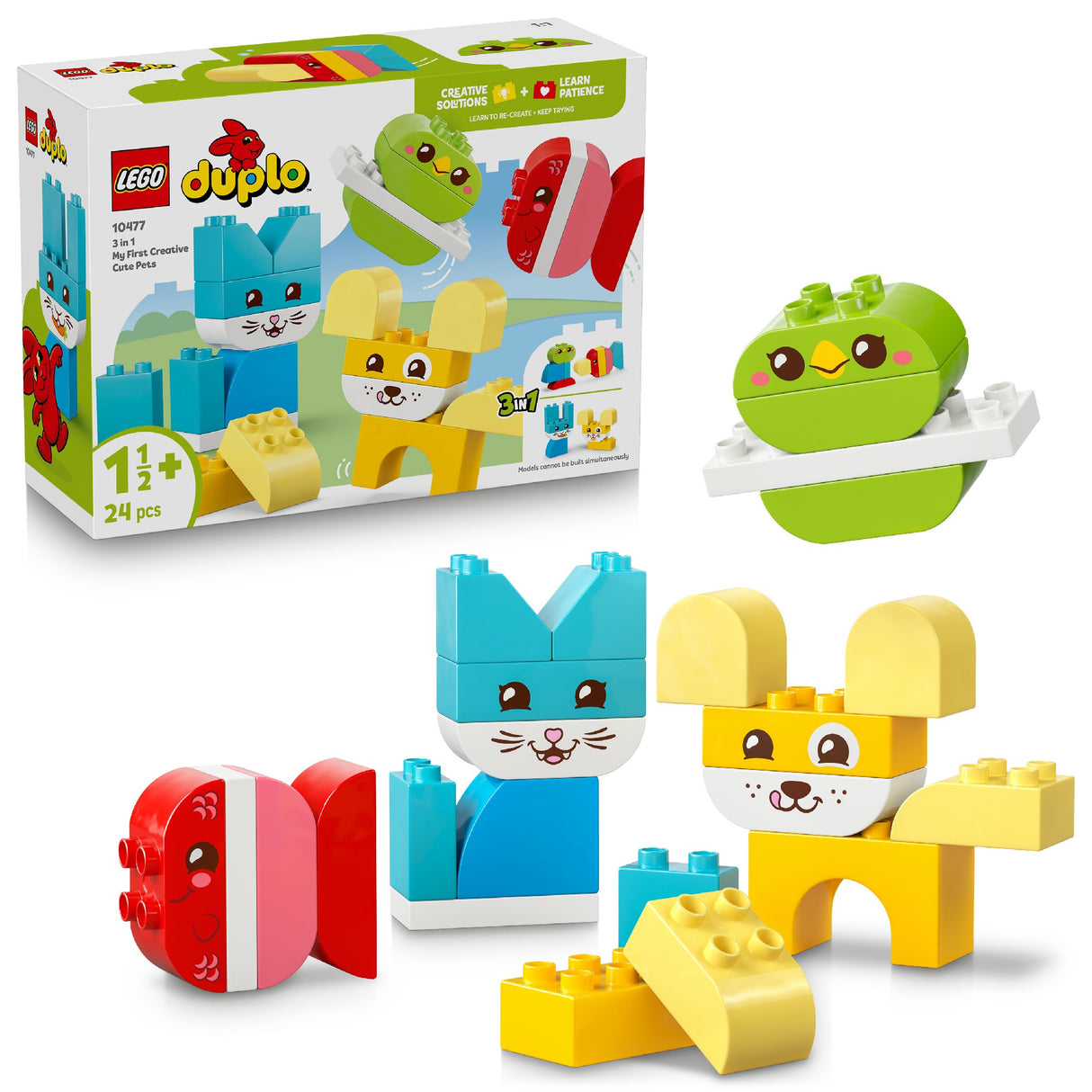 LEGO DUPLO 3 IN 1 CREATIVE CUTE PETS 10477 AGE: 1½+