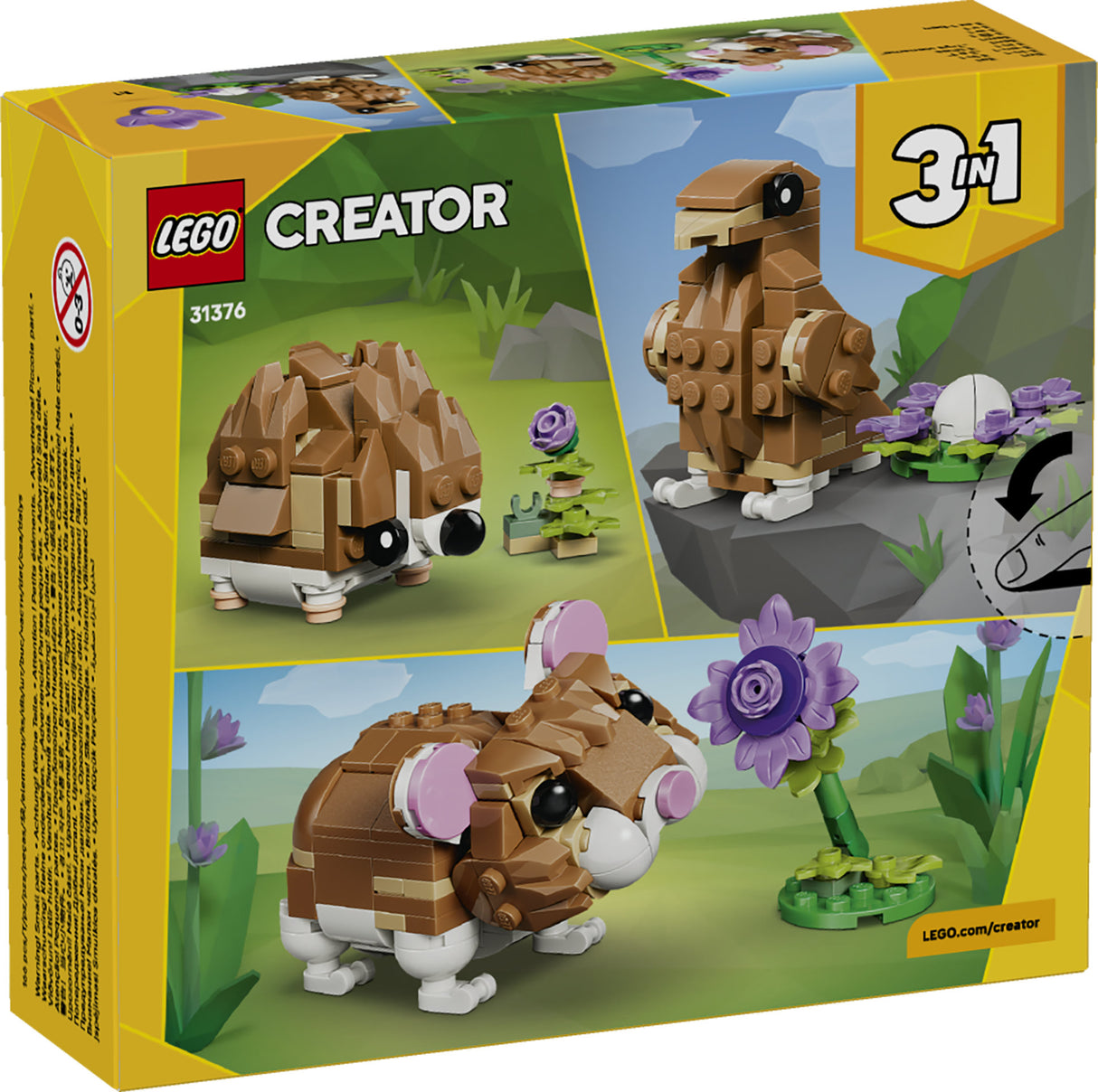 LEGO CREATOR CUTE HAMSTER WITH A FLOWER 31376 AGE: 7+