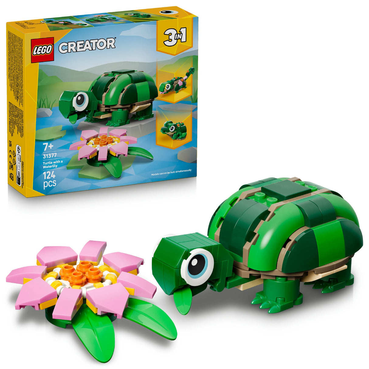LEGO CREATOR TURTLE WITH A WATER LILY FLOWER 31377 AGE: 7+