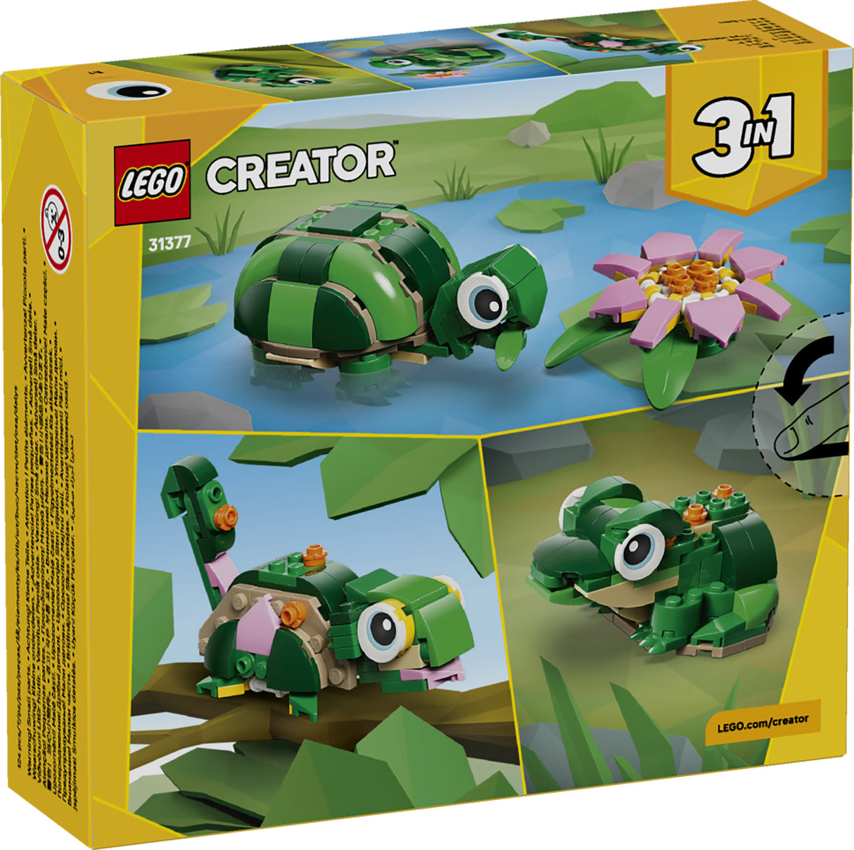 LEGO CREATOR TURTLE WITH A WATER LILY FLOWER 31377 AGE: 7+