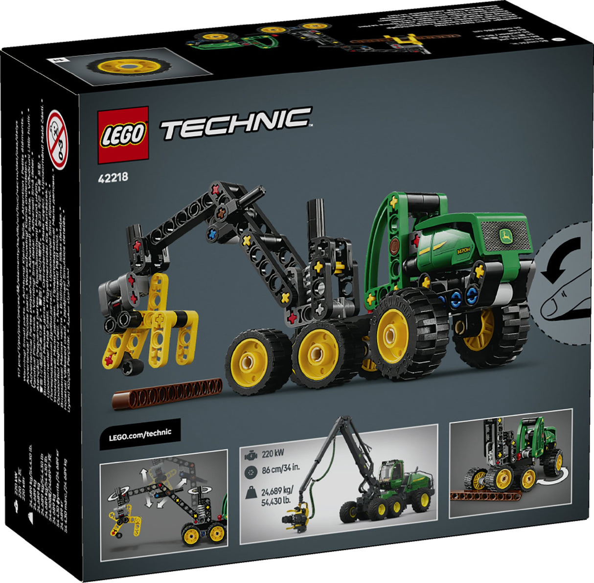 LEGO TECHNIC JOHN DEERE 1470H WHEELED HARVESTER 42218 AGE: 7+