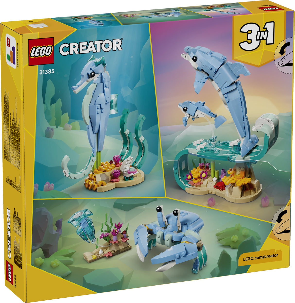LEGO CREATOR SEA ANIMALS: BEAUTIFUL DOLPHINS 31385 AGE: 9+