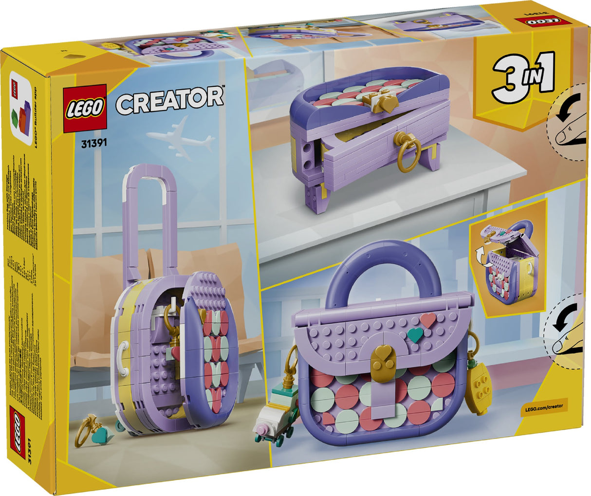 LEGO 31391 LEGO CREATOR ART FASHION BAG WITH STORAGE AGE: 8+