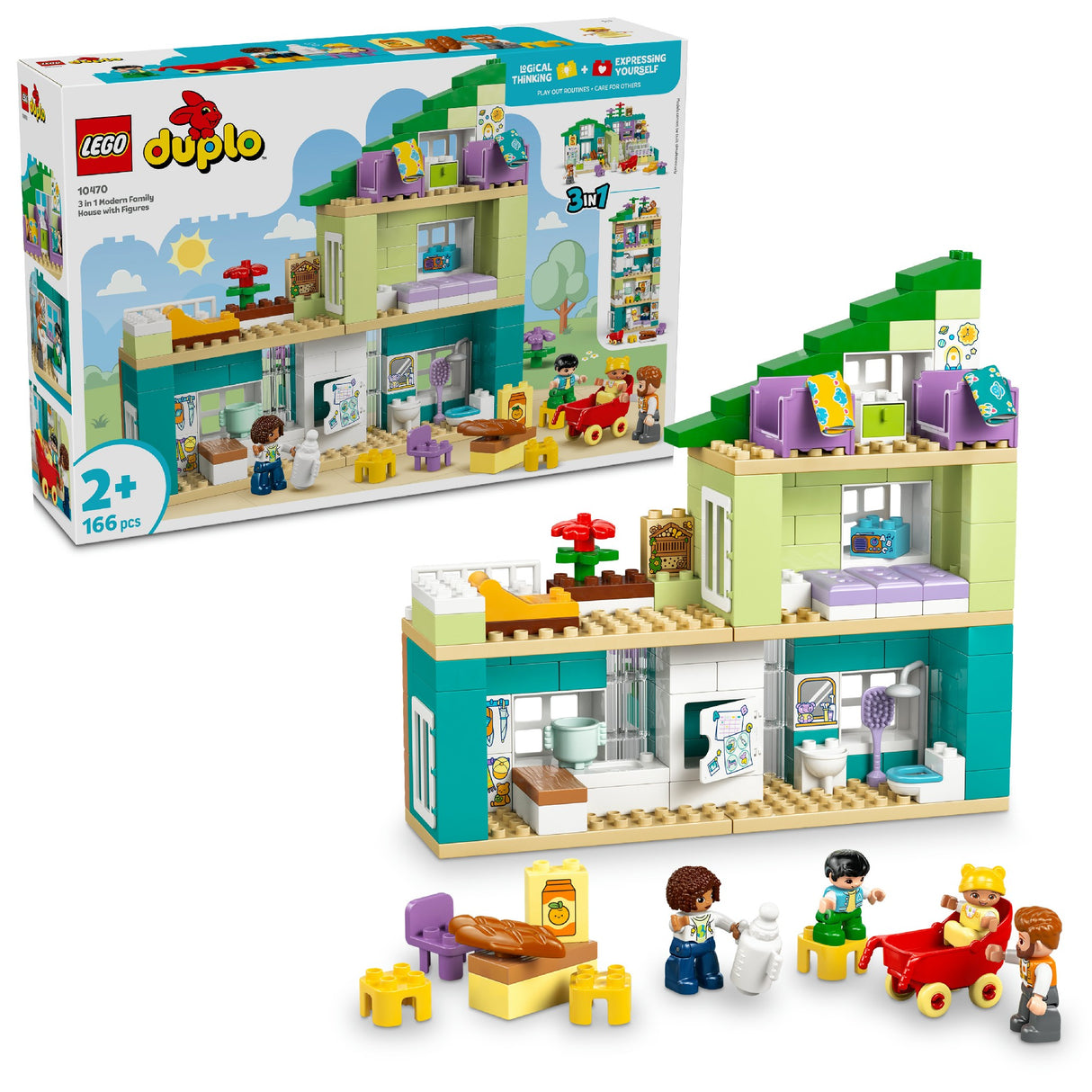 LEGO DUPLO 3 IN 1 MODERN FAMILY HOUSE WITH FIGURES 10470 AGE: 2+