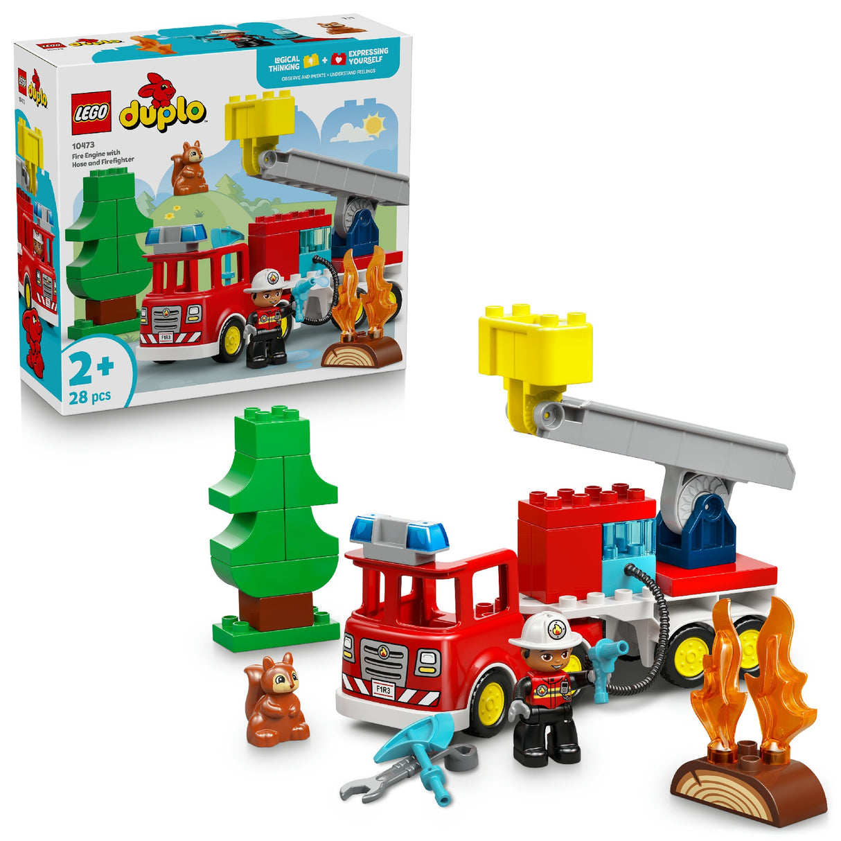LEGO DUPLO FIRE TRUCK WITH HOSE AND FIREFIGHTER 10473 AGE: 2+