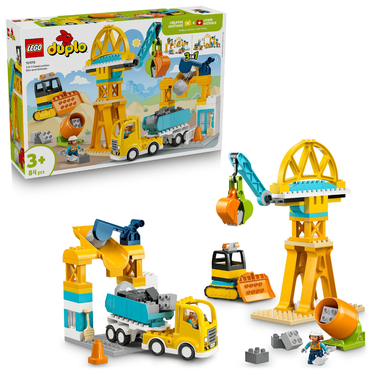 LEGO DUPLO 3 IN 1 CONSTRUCTION SITE AND VEHICLES 10476 AGE: 3+