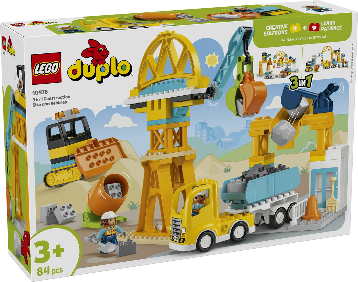 LEGO DUPLO 3 IN 1 CONSTRUCTION SITE AND VEHICLES 10476 AGE: 3+