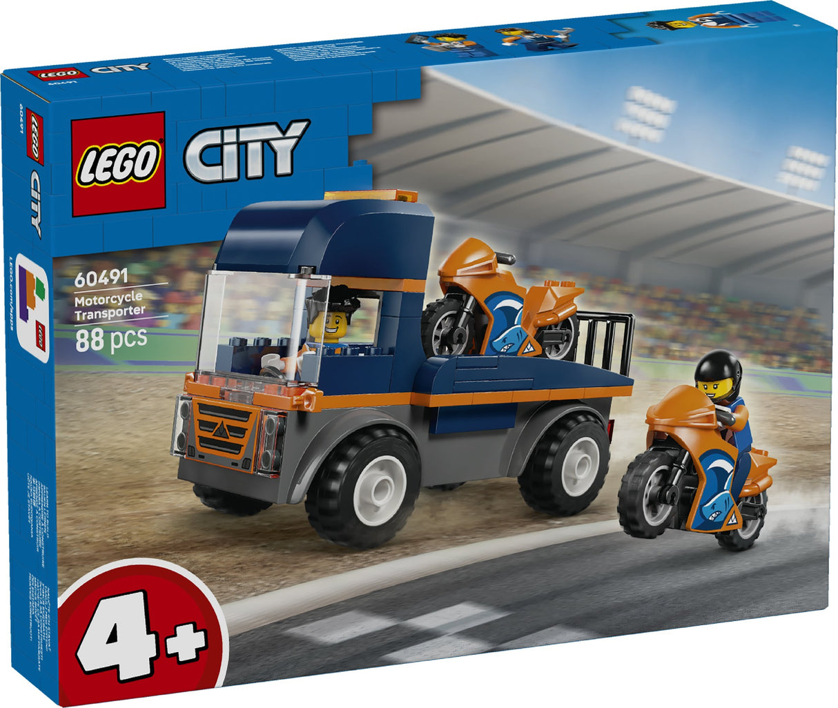LEGO CITY MOTORCYCLE TRANSPORTER 60491 AGE: 4+