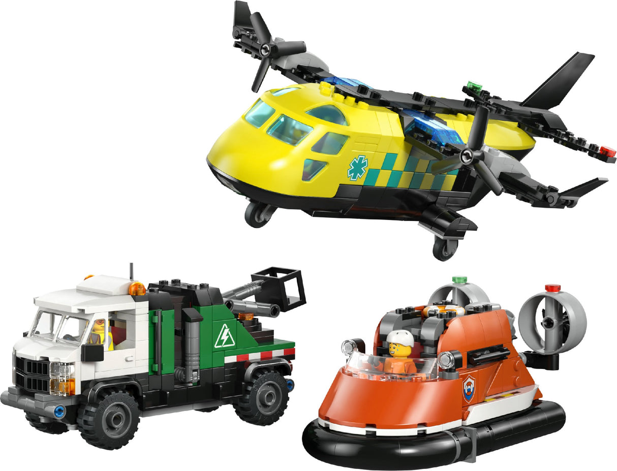 LEGO CITY AIRPLANE, SERVICE TRUCK & HOVERCRAFT REM 60505 AGE: 7+