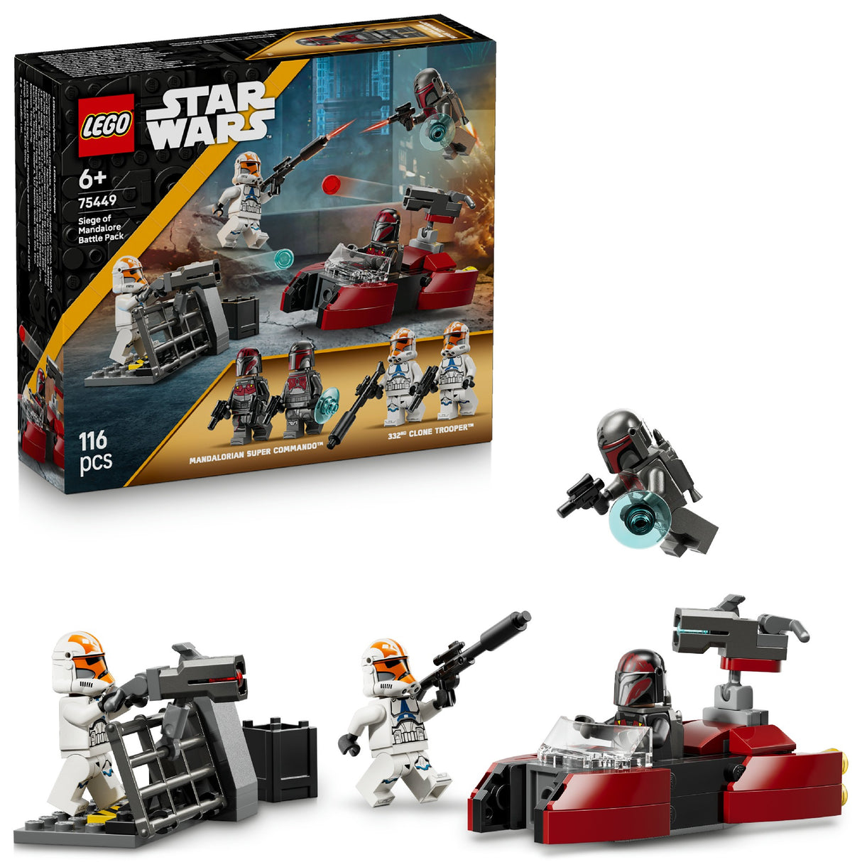 LEGO STAR WARS TM SIEGE OF MANDALORE BATTLE PACK 75449 AGE: 6+