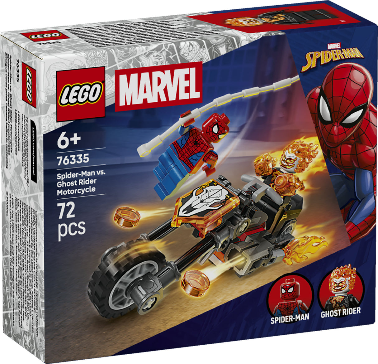 LEGO SUPER HEROES MARVEL SPIDER-MAN VS. GHOST RIDER MOTORCYCLE 76335 AGE: 6+