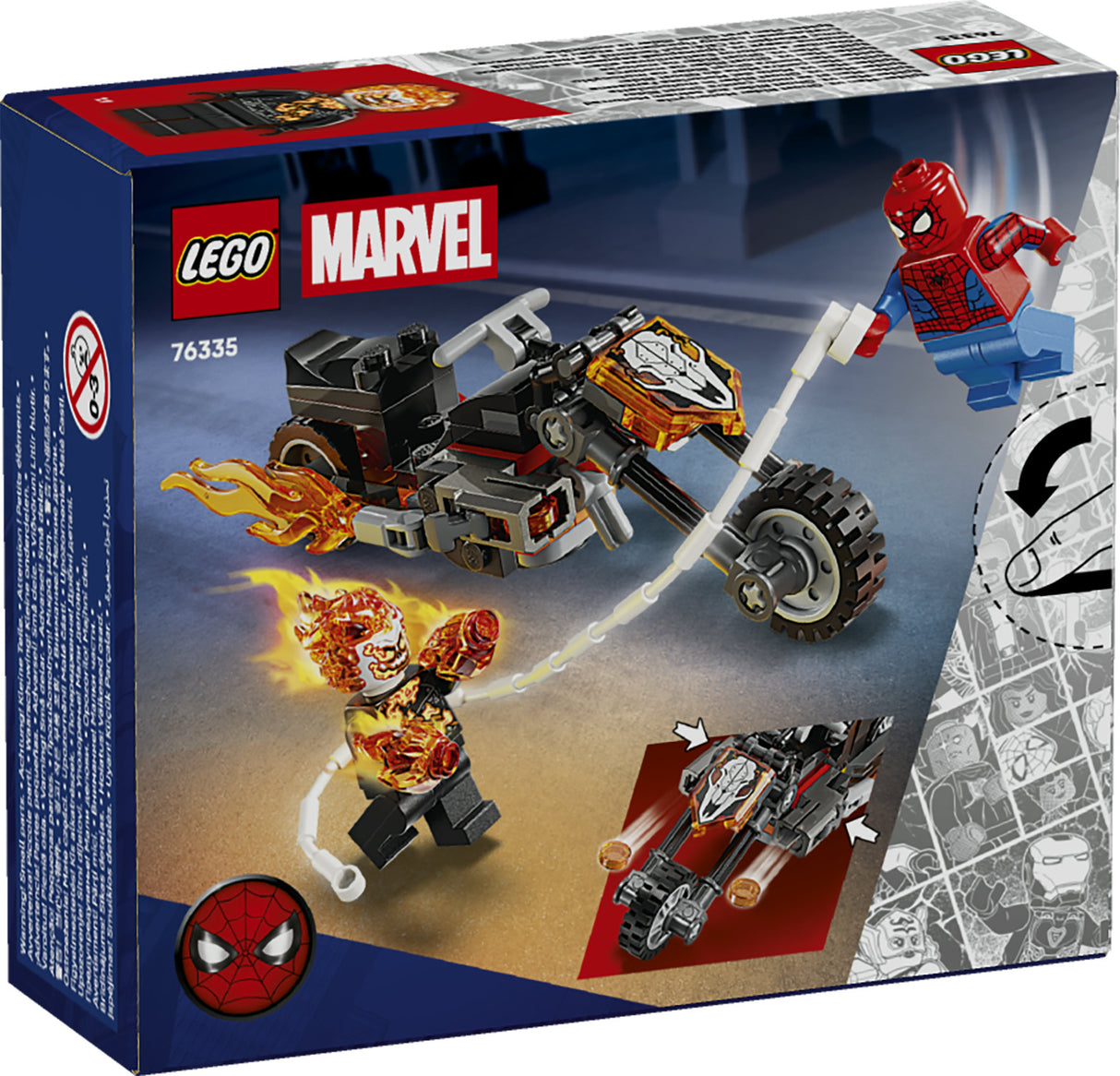 LEGO SUPER HEROES MARVEL SPIDER-MAN VS. GHOST RIDER MOTORCYCLE 76335 AGE: 6+