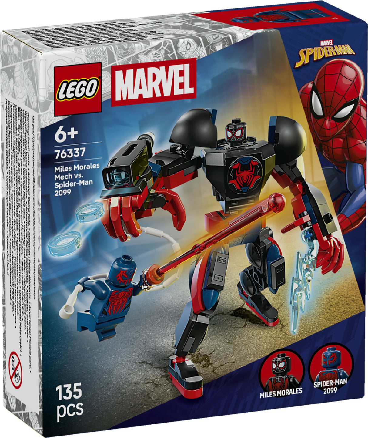 LEGO SUPER HEROES MARVEL MILES MORALES MECH VS. SPIDER-MAN 2099 76337 AGE: 6+