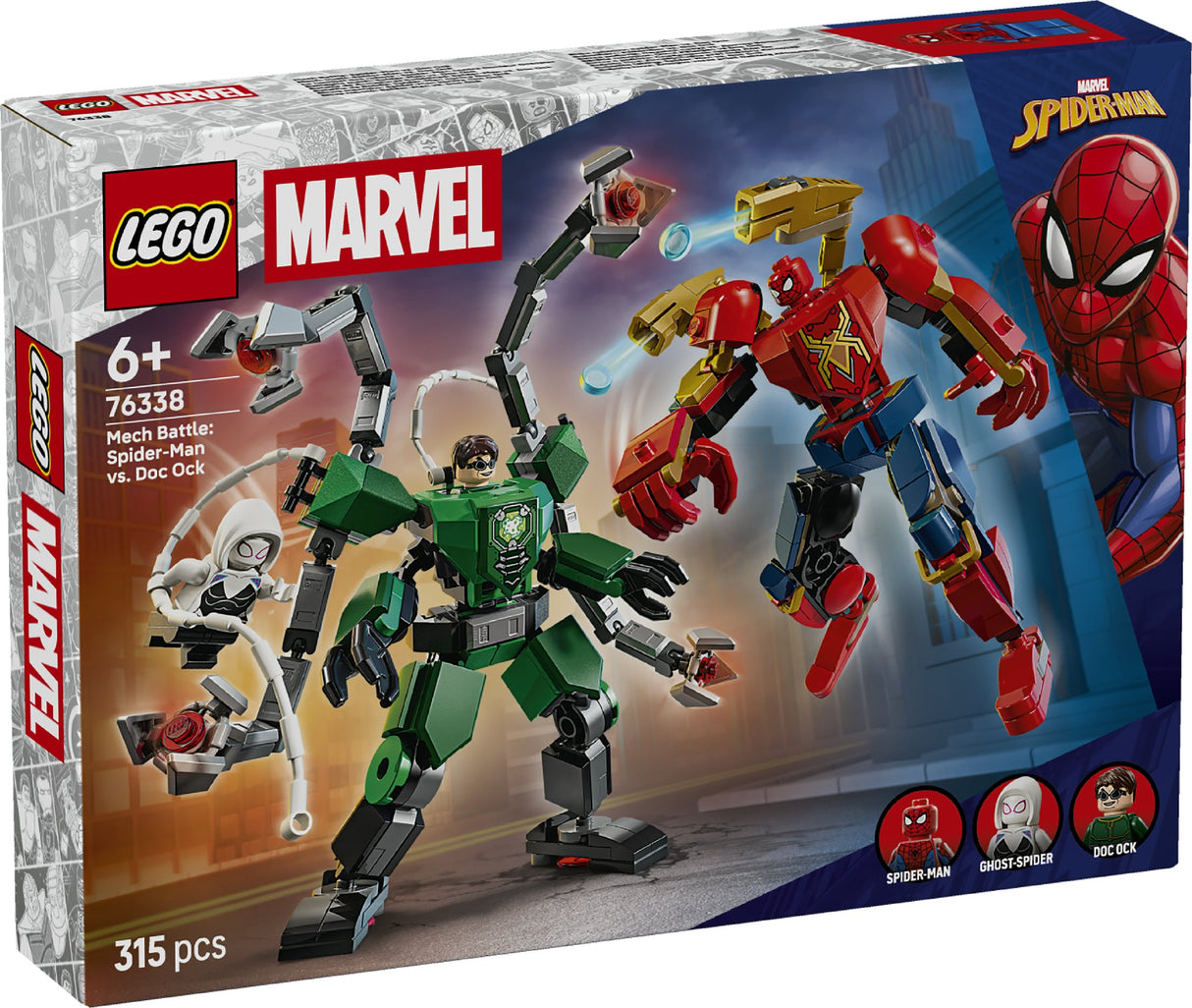LEGO SUPER HEROES MARVEL MECH BATTLE: SPIDER-MAN VS. DOC OCK 76338 AGE: 6+