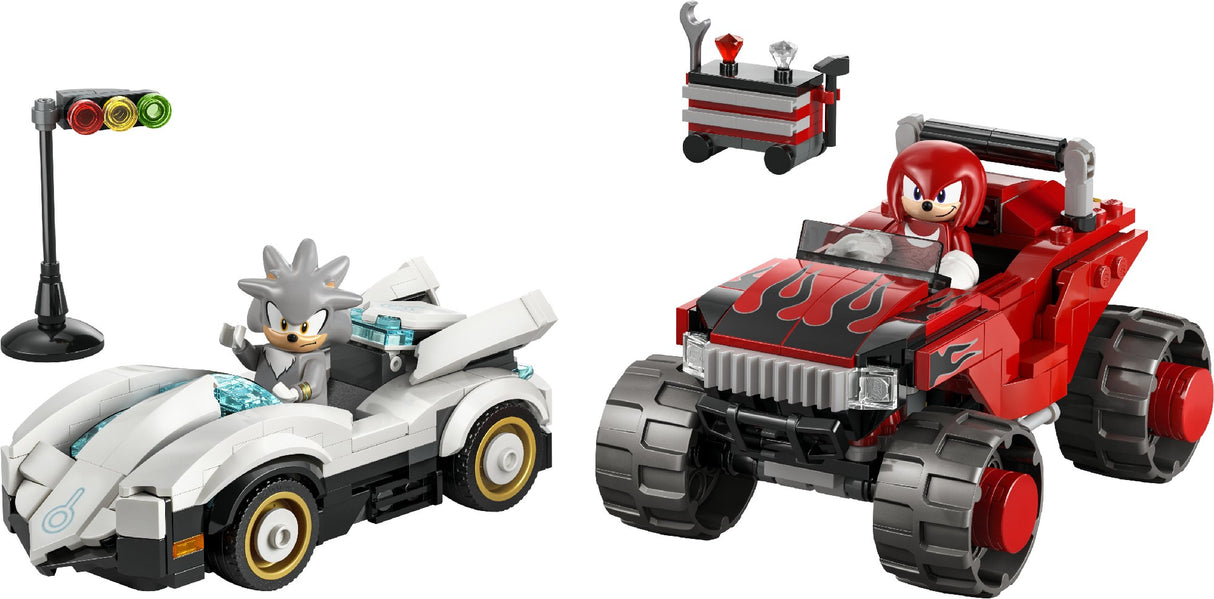 LEGO SONIC SILVER'S CAR VS. KNUCKLES' MONSTER TRUCK 77118 AGE: 8+