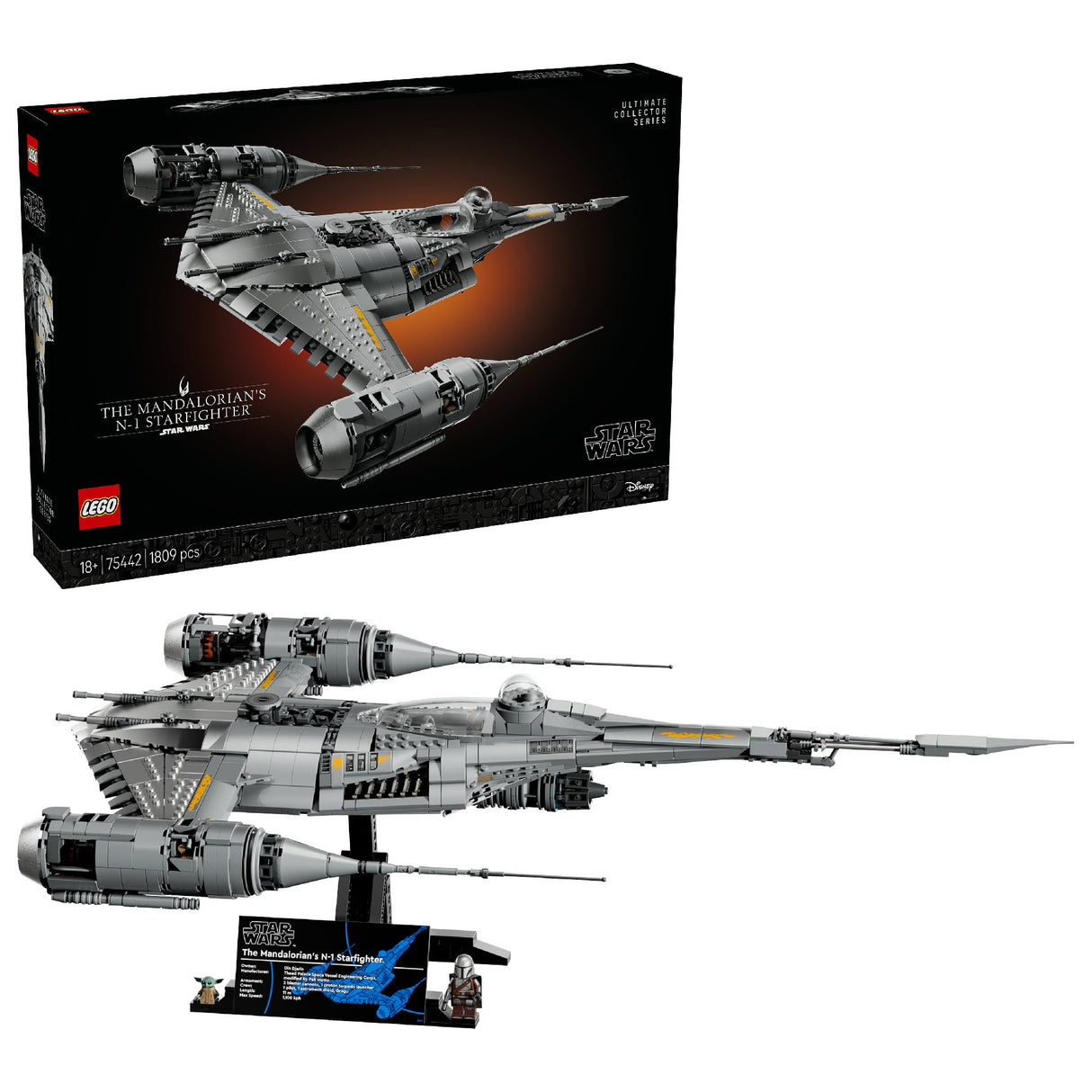 LEGO 75442 STAR WARS THE MANDALORIAN'S N-1 STARFIGHTER AGE: 18+