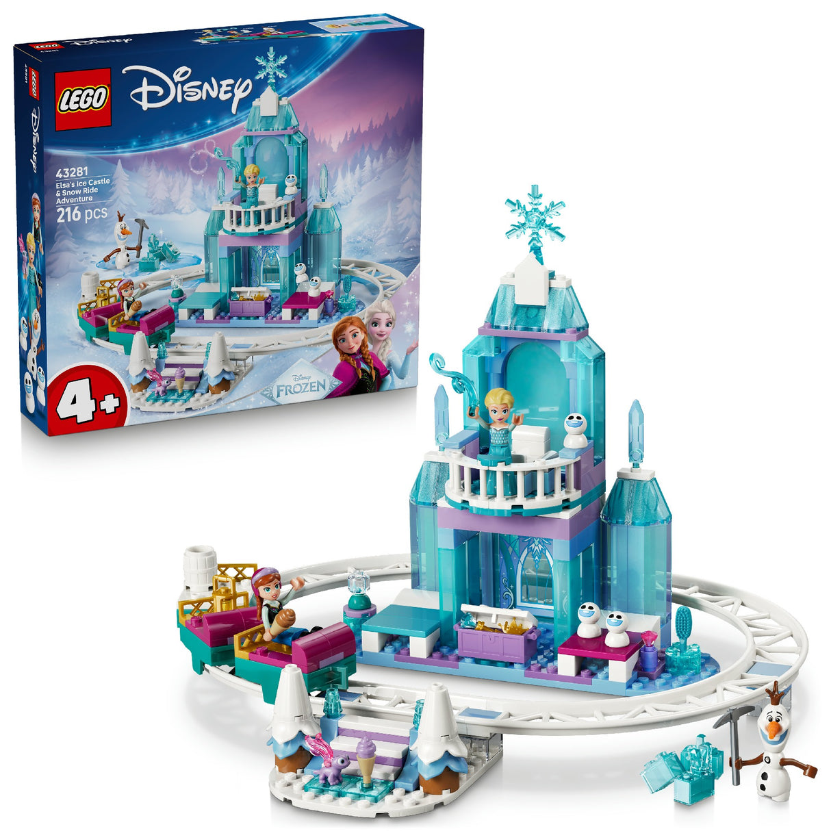 LEGO DISNEY PRINCESS ELSA'S ICE CASTLE & SNOW RIDE ADVENTURE 43281 AGE: 4+