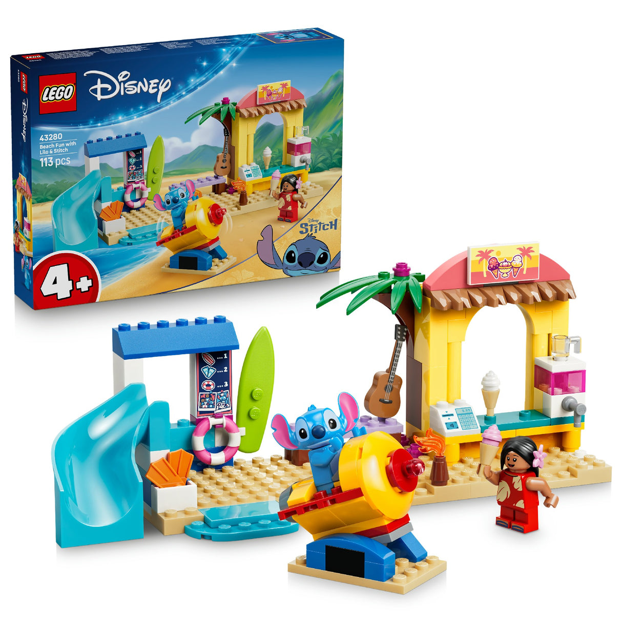 LEGO 43280 DISNEY CLASSIC BEACH FUN WITH LILO & STITCH AGE: 4+