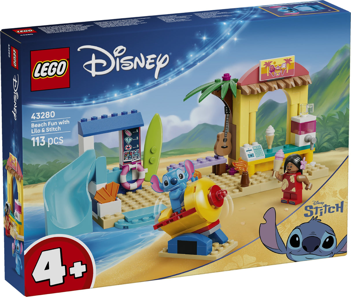 LEGO 43280 DISNEY CLASSIC BEACH FUN WITH LILO & STITCH AGE: 4+