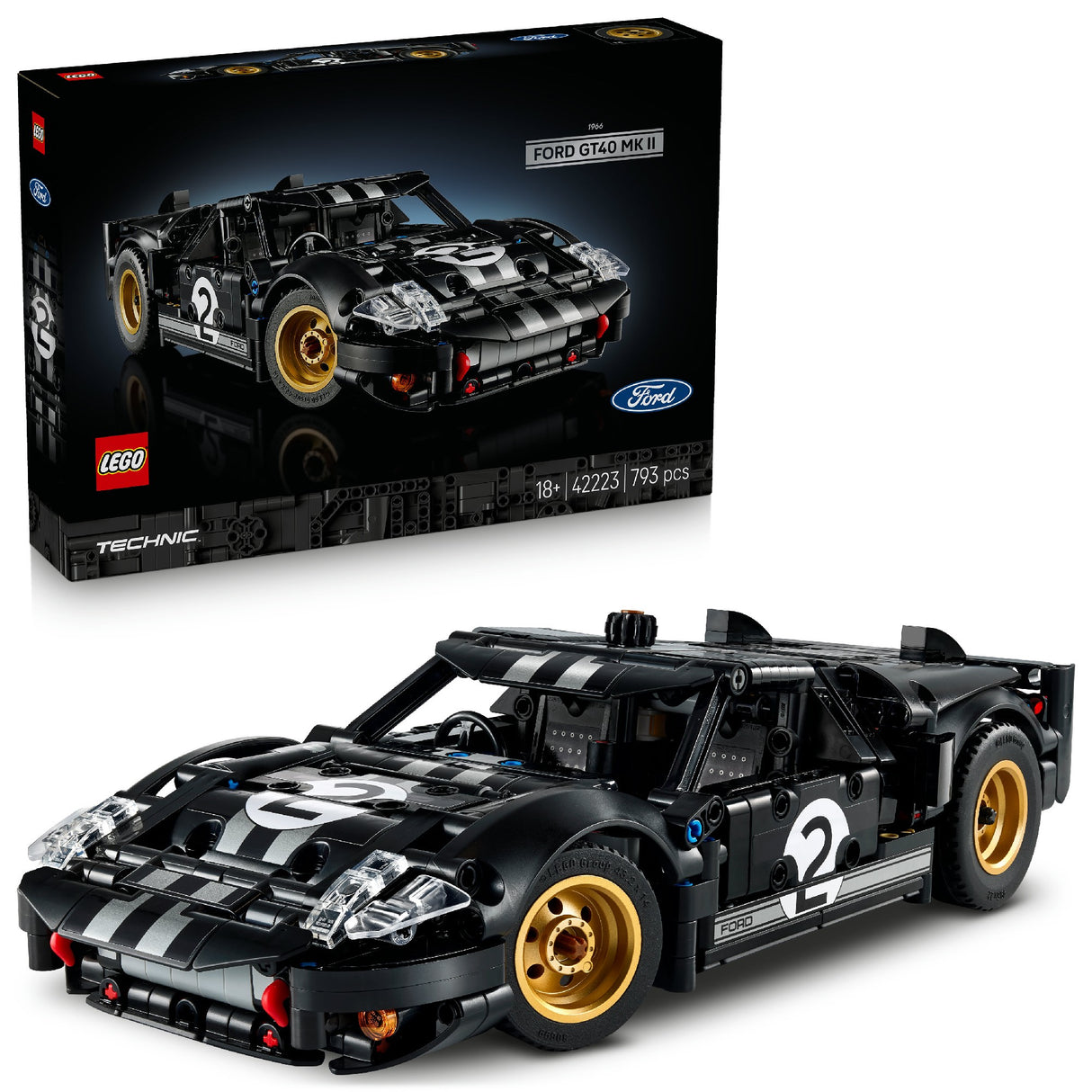 LEGO TECHNIC 1966 FORD GT40 MKII RACE CAR 42223 AGE: 18+