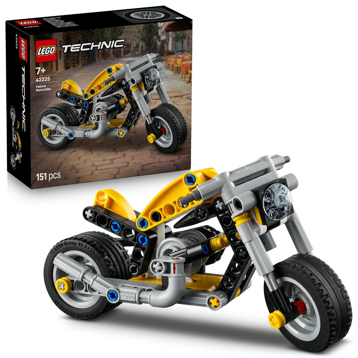LEGO TECHNIC YELLOW MOTORCYCLE 42225 AGE: 7+