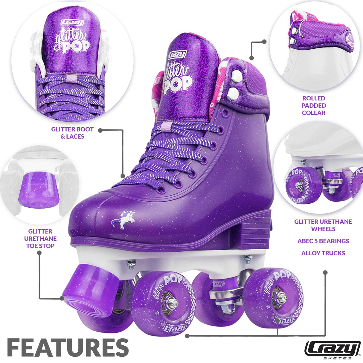GLITTER POP PURPLE MEDIUM 3-6
