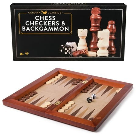 Spin Master Games Cardinal Classics Wood Chess Checkers And Backgammon Set Ages 8 And Up