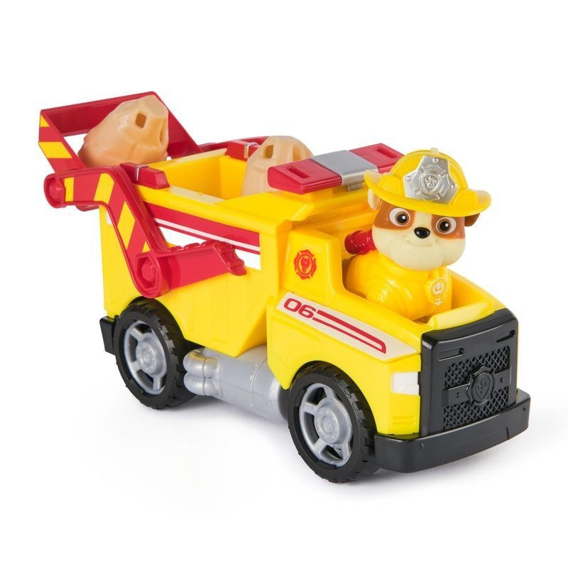 PAW Patrol Fire Rescue: Rubble S Rescue Fire Dump Truck with Figure Launcher & Accessories for Kids 3+
